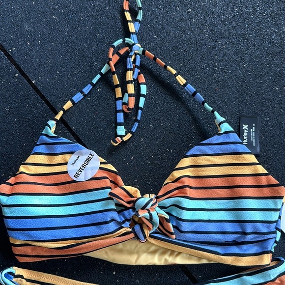 Hurley Striped Bikini NWT - Picture 2 of 5
